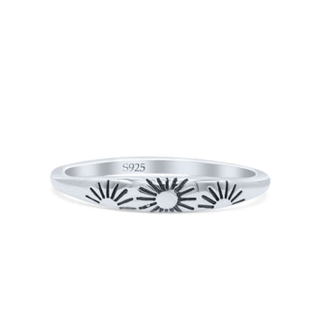Dainty Sunrise Or Sunset Oxidized Modern Designer Trending Band Thumb Ring